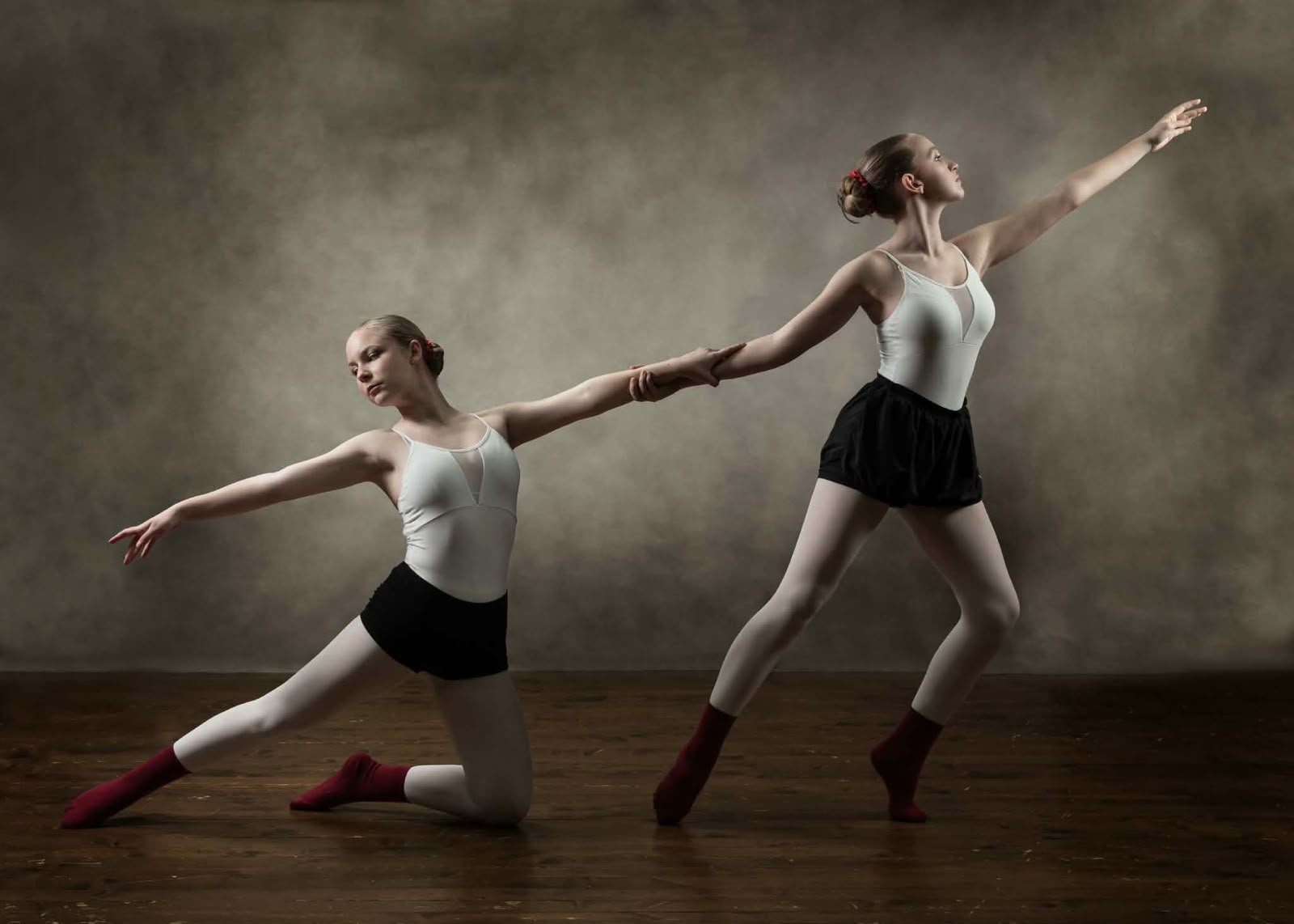 Two dancers performing an expressive duet